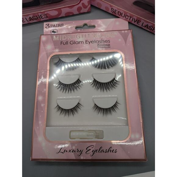 False Eyelash Lot 19 Pairs Plus Glue And Tweezers 3 Kits - Picture 3 of 3